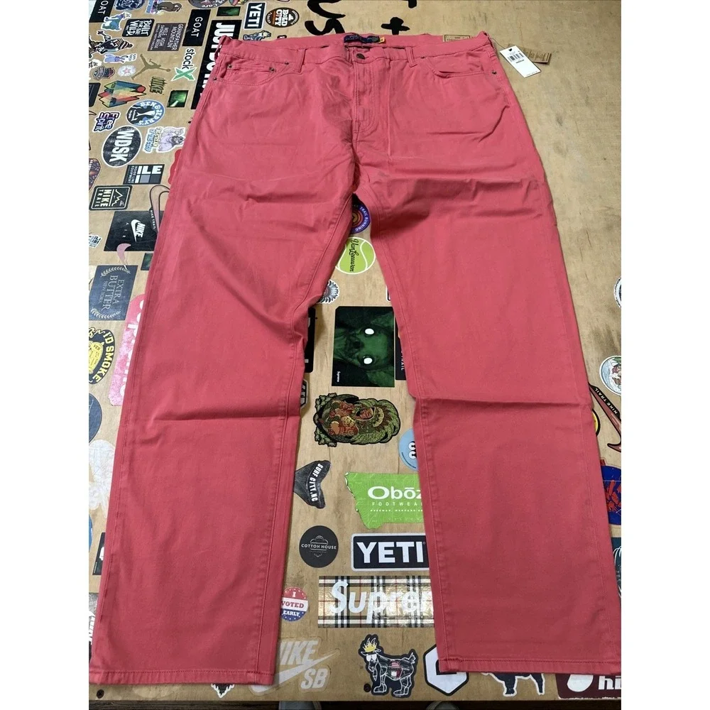 Polo Ralph Lauren Varick Slim Straight Stretch Pants Mens 40x38 Red 711951323006